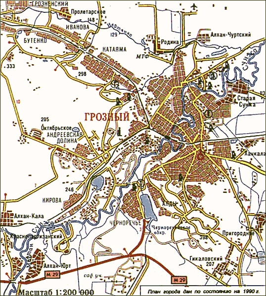 Карта города Грозный
План города Грозный по состояние 1990 года
Ключевые слова: грозный,план,карта