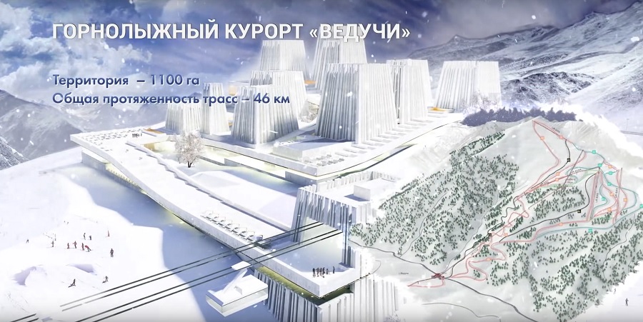 Горнолыжный курорт
Горнолыжный курорт "Ведучи"
Территория 1100 га
Общая протяжонность трасс 46 км
Ключевые слова: курорт,лыжи,чечения